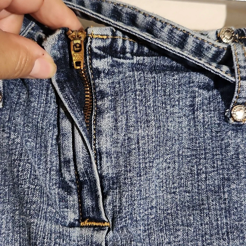 GASOLINE 4 Jean Side Zip Detail Mini Skirt with Belt Y2K
